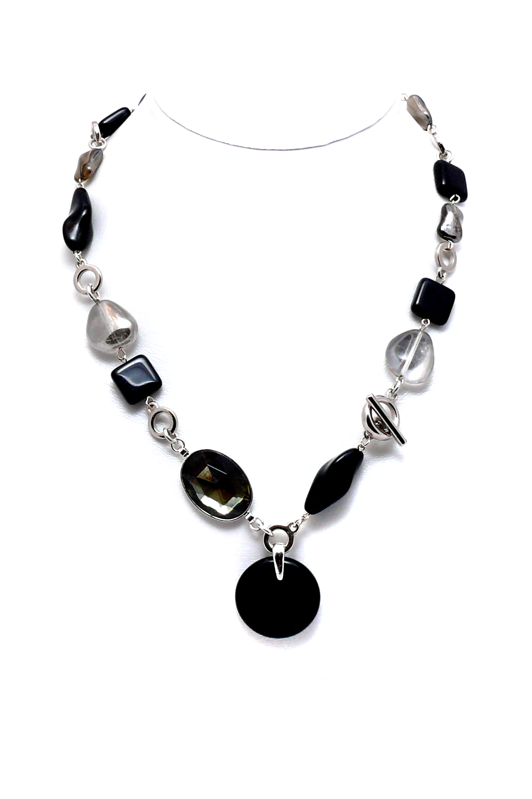 šedý náhrdelník H97-48
