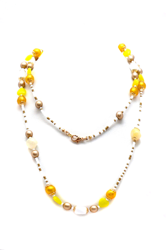 žlutý náhrdelník 2H323-29