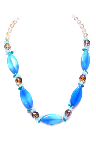 modrý náhrdelník  2H93-43