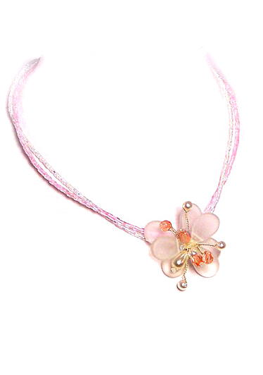 růžový náhrdelník H41-41L