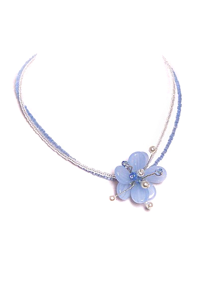 modrý náhrdelník H43-41L
