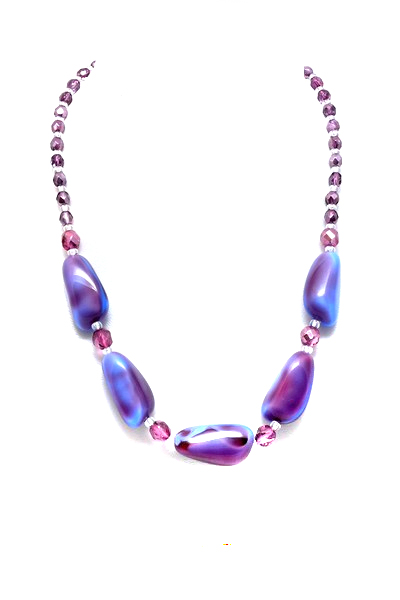 fialový náhrdelník 2H95-32