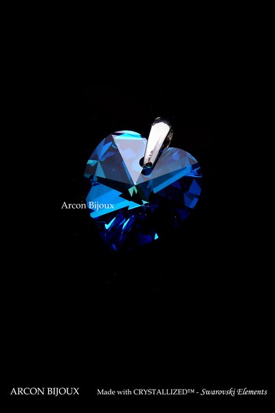 Swarovski srdce - bermuda blue SWP30-2