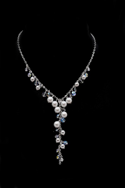 svatební bižuterie - bilý náhrdelník H810-66V
