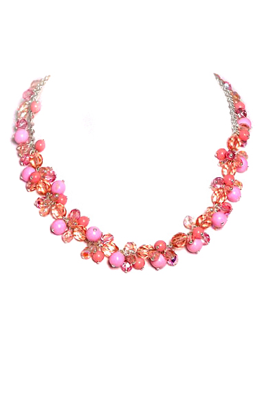růžový náhrdelník H41-8