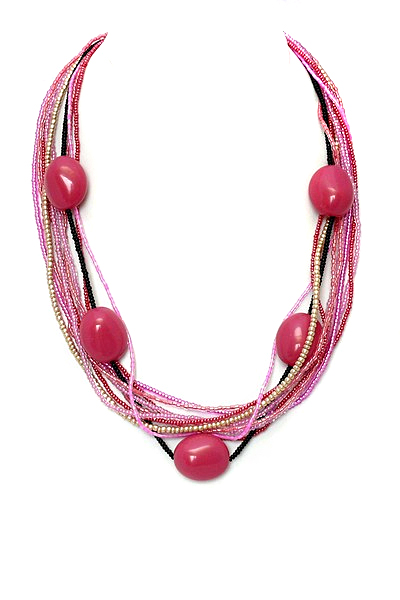 růžový náhrdelník H81P-60