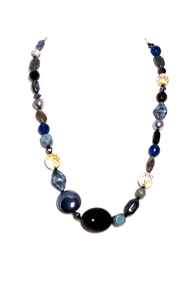 modrý náhrdelník H830-43