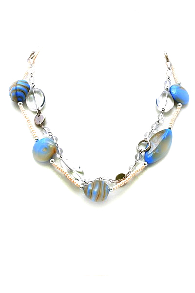 modrý náhrdelník H93-107