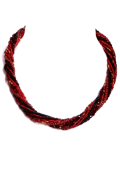 tmavě červený náhrdelník SM42-19T