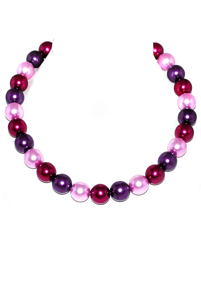 fialovo-růžový náhrdelník H915-116