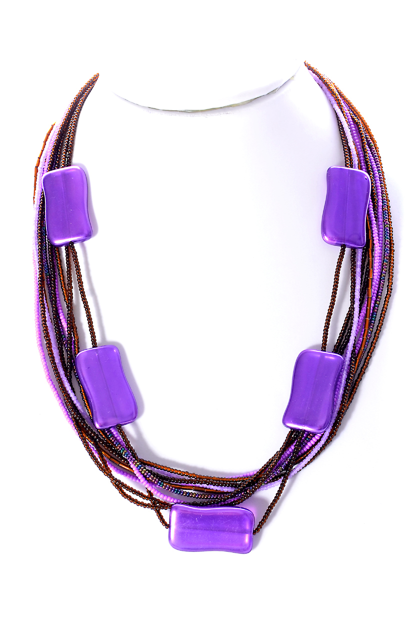 fialový náhrdelník H85H-60