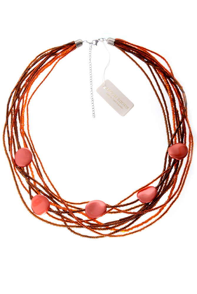 oranžový náhrdelník H824H-60