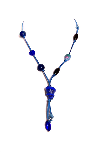 modrý náhrdelník H33-20