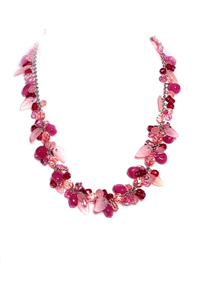 růžový náhrdelník 3H41-8