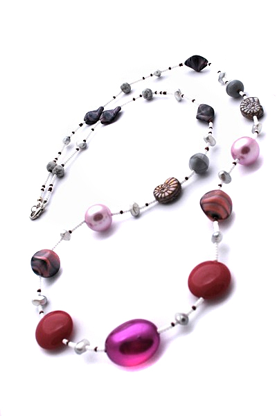 růžový náhrdelník H91-149