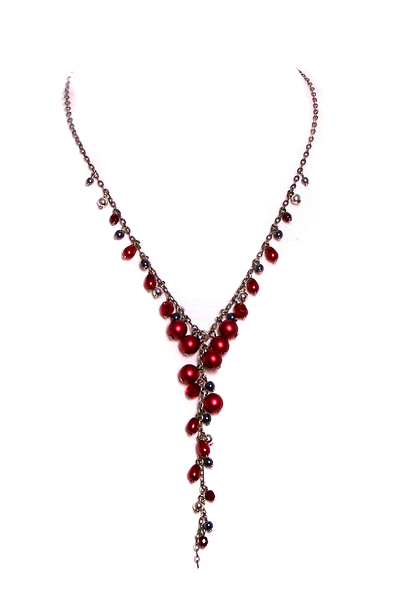červený náhrdelník H89-66
