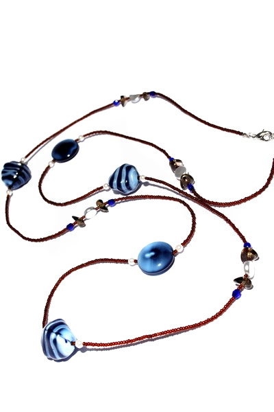 modrý náhrdelník H93-151