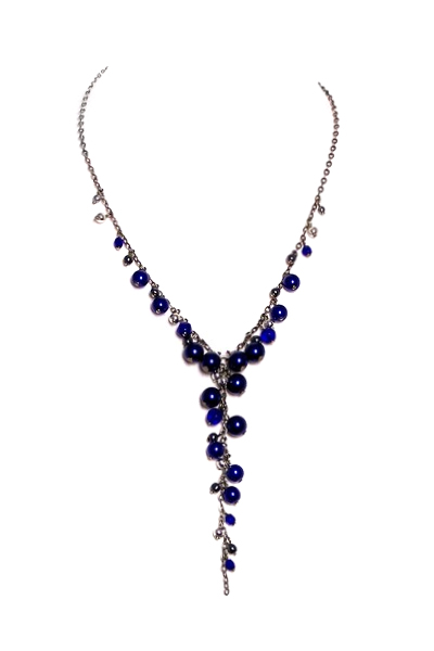 modrý náhrdelník H83-66