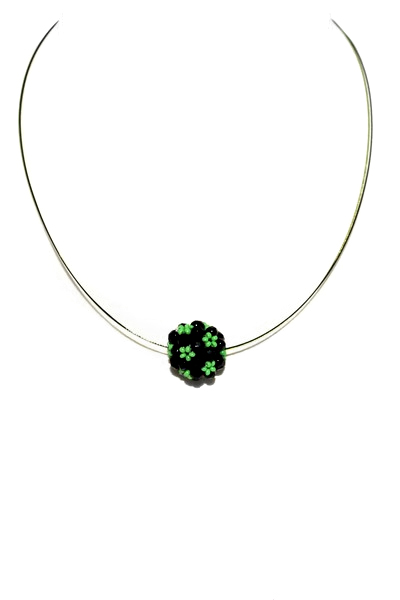černo-zelený náhrdelník H984-165