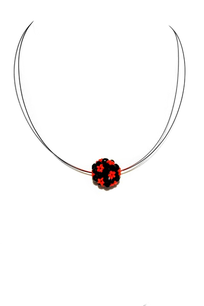 černo-červený náhrdelník H989-165