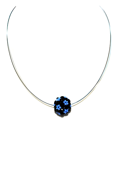 černo-modrý náhrdelník H983-165