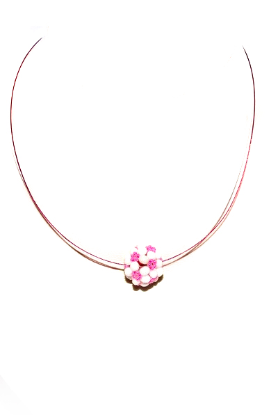 bílo-růžový náhrdelník H9221-165 