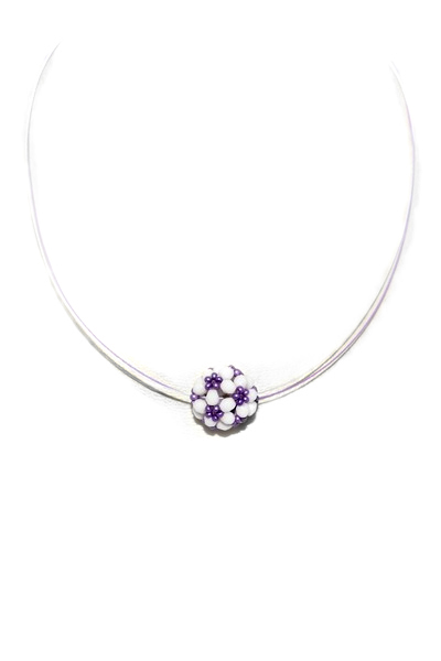 bílo-fialový náhrdelník H9225-165