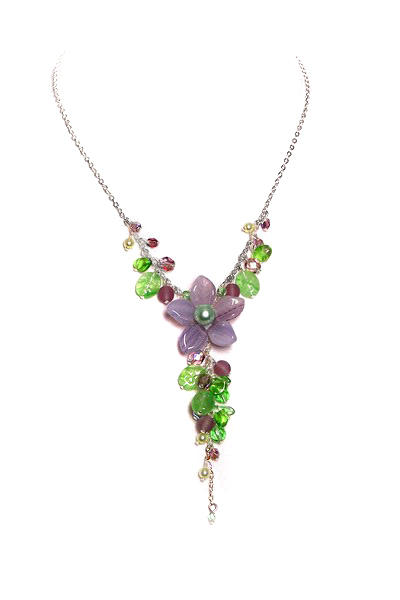 fialový náhrdelník H34-11