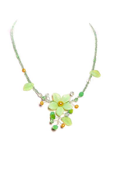 zelený náhrdelník H84-61