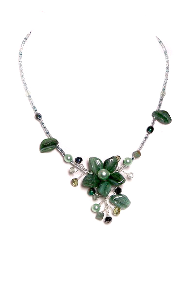 zelený náhrdelník H84-61T
