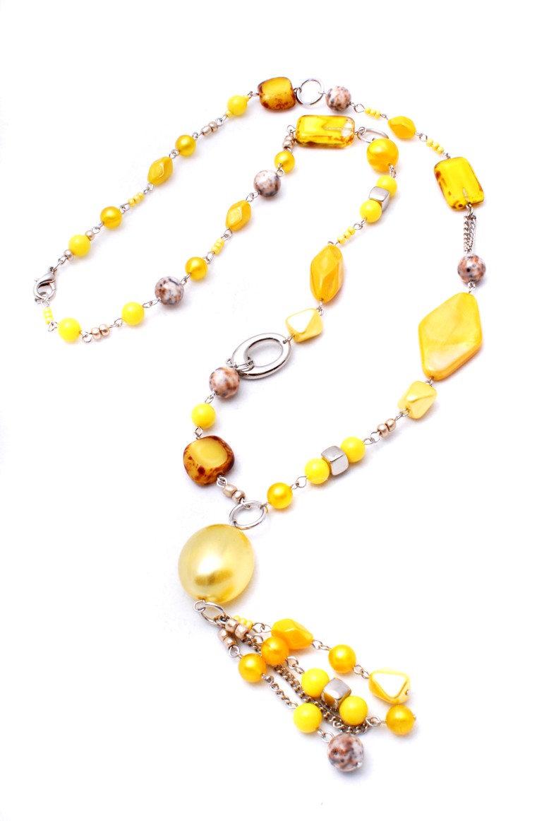 žlutý náhrdelník H923-177
