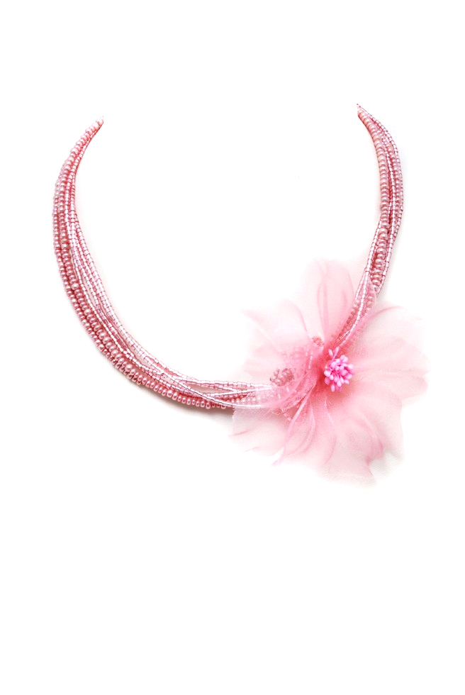 růžový náhrdelník 3H81-82