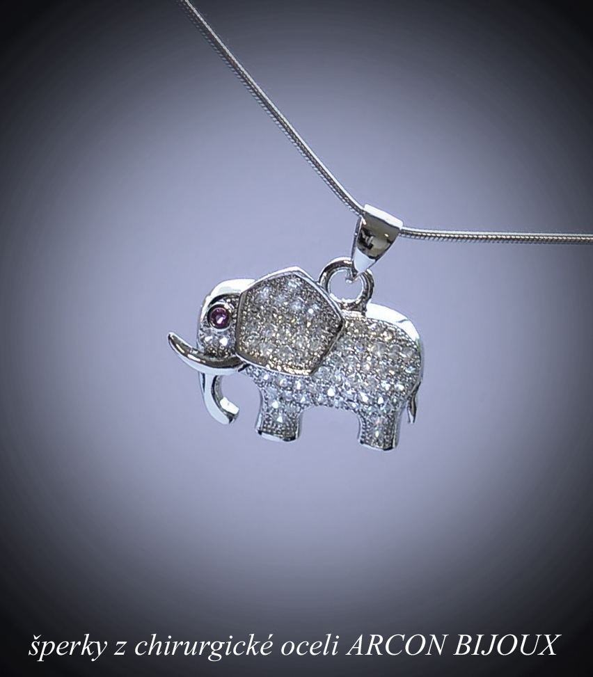 Chirurgická ocel náhrdelník slon