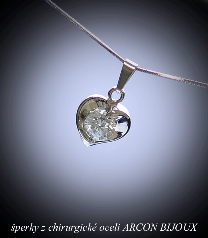 Chirurgická ocel náhrdelník srdíčko