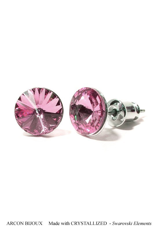 Swarovski růžové náušnice rivoli - light rose SWRIU1S-8DRRH