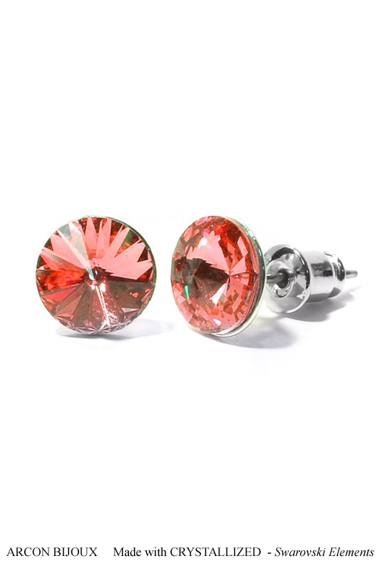 Swarovski růžové náušnice rivoli - padparadscha SWRIU9P-8DRRH