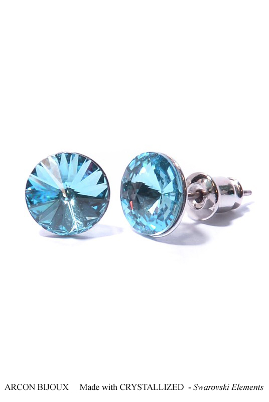 Swarovski tyrkysové náušnice rivoli - aquamarine SWRIU6-8DRRH