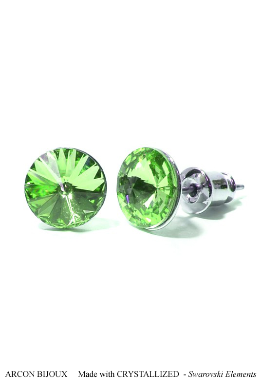 Swarovski zelené náušnice rivoli - Peridot SWRIU4S-8DRRH