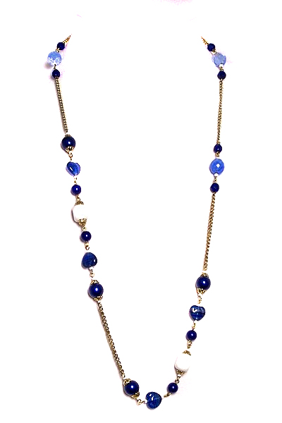modrý náhrdelník H33-29