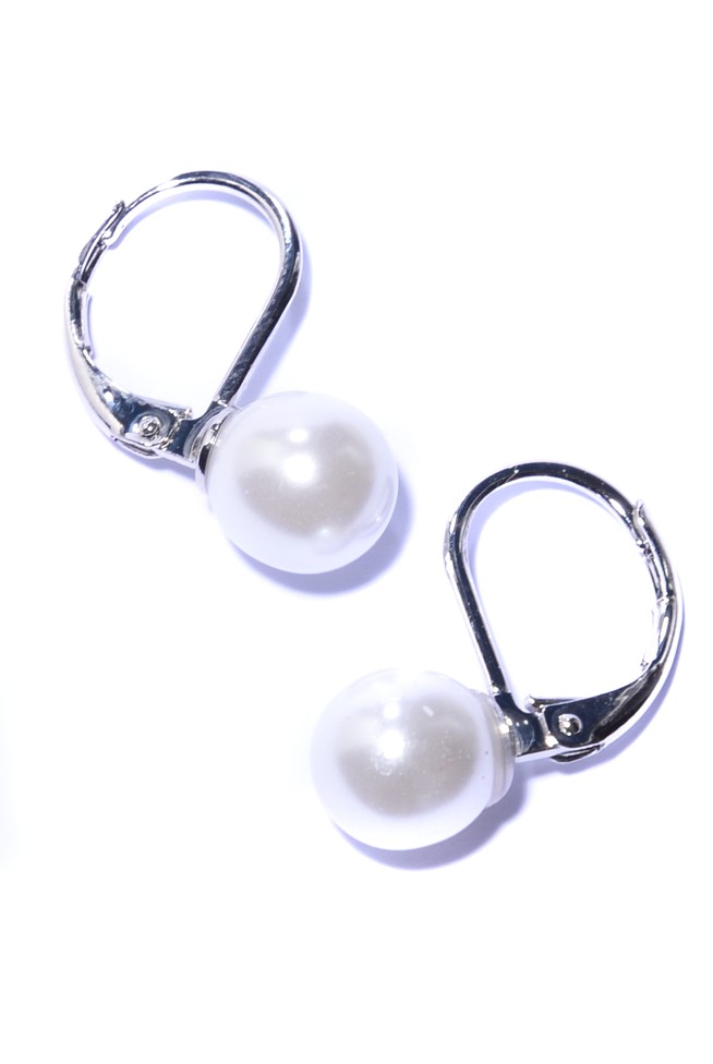 bílé náušnice perličky PERL/2U22