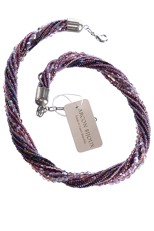 fialový náhrdelník stáčený SM42-15T