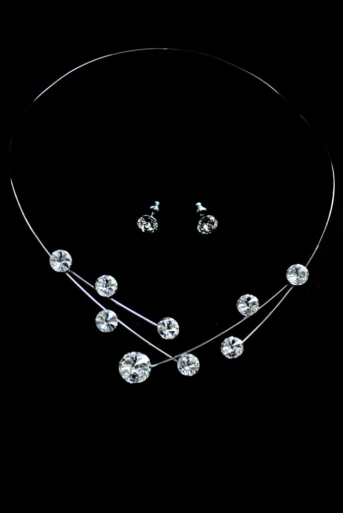 Swarovski Elements set - bílý náhrdelník 0070593