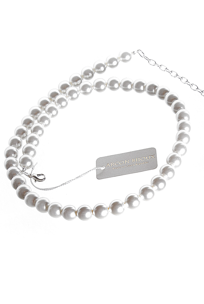 bílý perlový náhrdelník H22/52PERL10