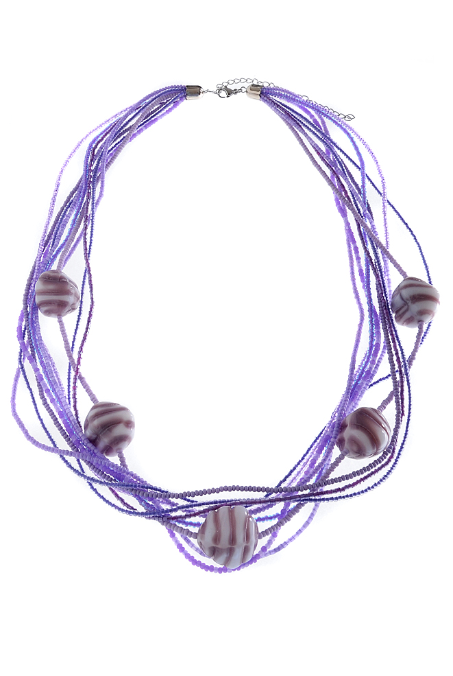 fialový náhrdelník H85-60LL