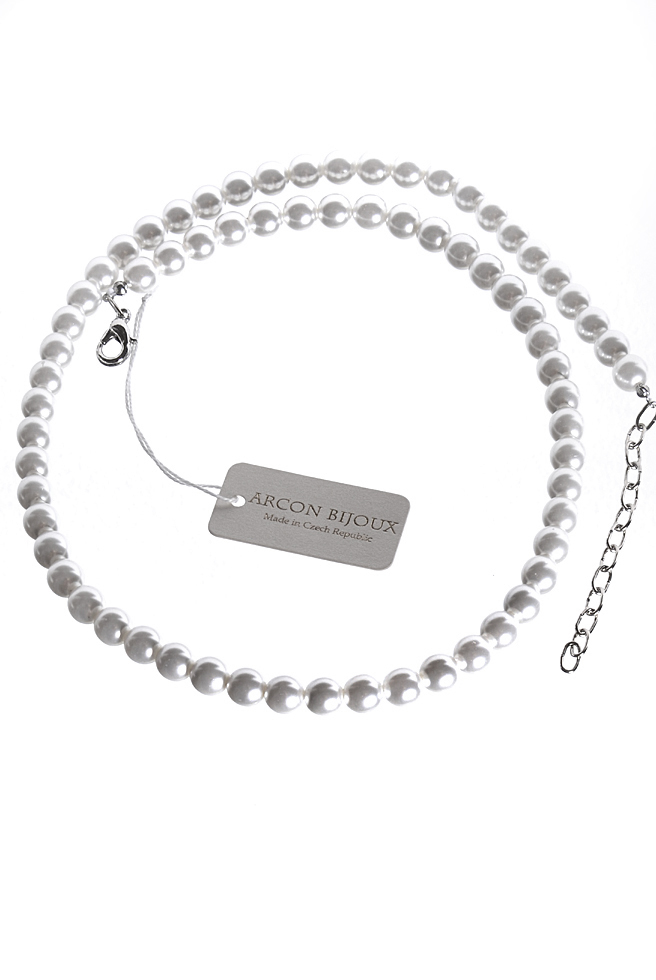 bílý perlový náhrdelník H22/58PERL8