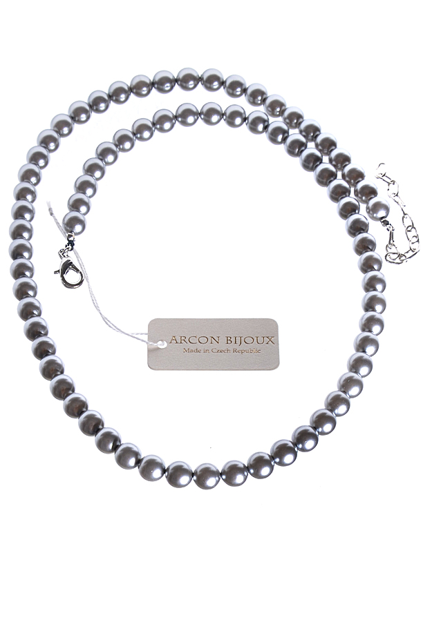 antracitově šedý perlový náhrdelník