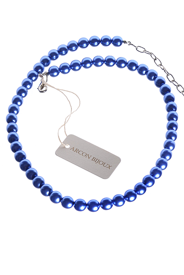 modrý perlový náhrdelník  H3/45PERL8