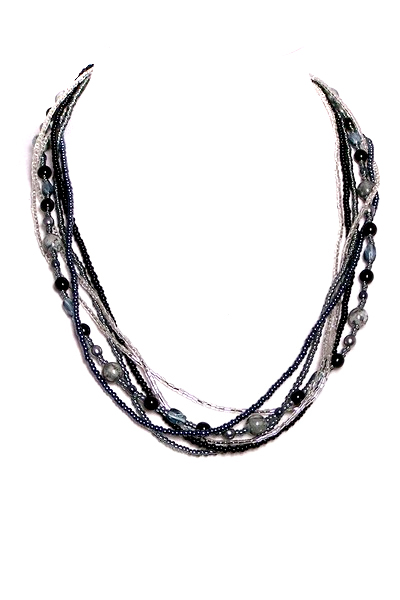šedý náhrdelník 2H87-70n