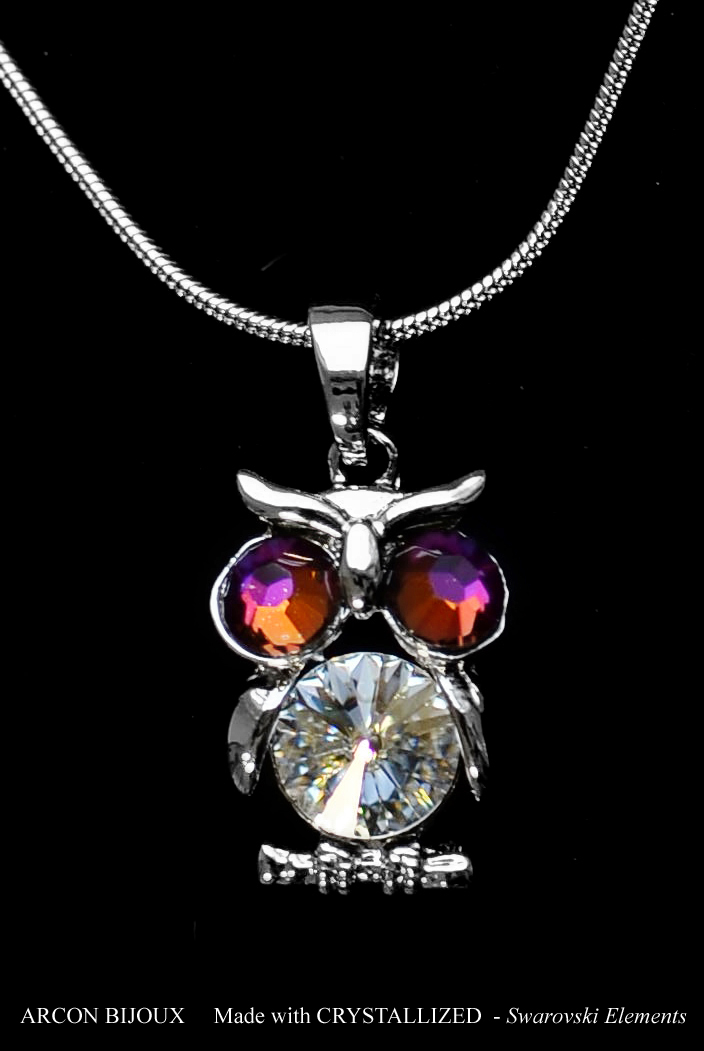 Swarovski Elements náhrdelník sova SW072583
