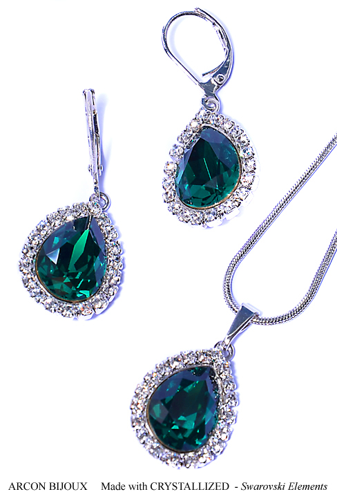 Swarovski Elements souprava - Emerald  SWSET71283